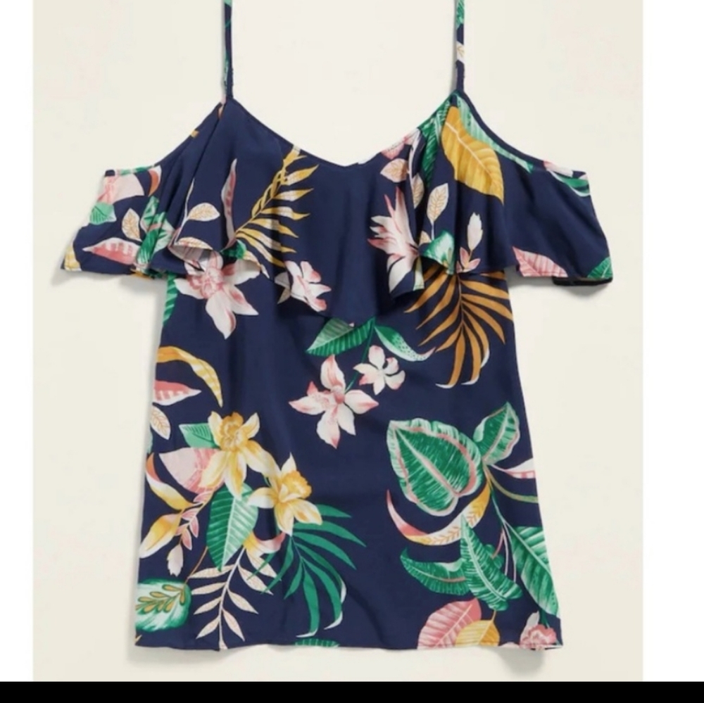Ruffled Cold Shoulder top